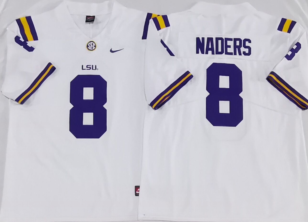 Men's LSU Tigers Malik Nabers #8 White Jersey